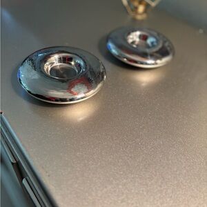 Two Silvered Tealight Candle Holders and/or Jewelry Dish